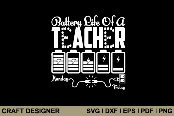 Battery Life of a Teacher SVG: An Embroidery Review