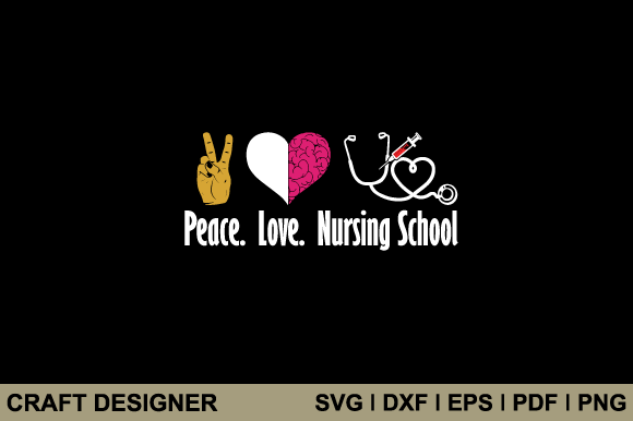 Peace Love Nursing School: A Unique Embroidery Design