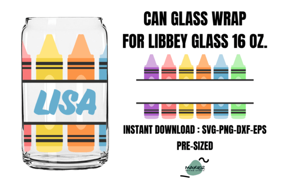 Review: Crayon 16 Oz Can Glass Svg, Teacher Svg