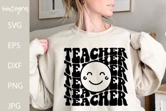 Teacher SVG Cut File with Smiley Face